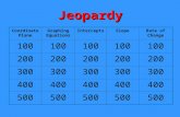 Jeopardy Coordinate Plane Graphing Equations InterceptsSlopeRate of Change 100 200 300 400 500.