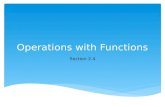 Operations with Functions Section 2.4.  Sum  Difference  Product  Quotient  Composition Types of Operations.