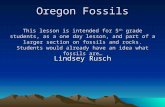Oregon Fossils This lesson is intended for 5 th grade students, as a one day lesson, and part of a larger section on fossils and rocks. Students would.