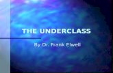 THE UNDERCLASS By Dr. Frank Elwell. The Underclass America has developed a unique and seemingly permanent underclass consisting of millions of people.