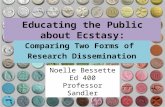 Educating the Public about Ecstasy: Comparing Two Forms of Research Dissemination Noelle Bessette Ed 400 Professor Sandler.