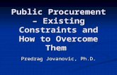 Public Procurement – Existing Constraints and How to Overcome Them Predrag Jovanovic, Ph.D.
