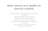 Basic science as it applies to forensic analysis Rebecca Hailey, Florida State College - Jacksonville Chemistry Yousef Hijji, Morgan State U Chemistry.