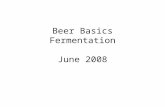 Beer Basics Fermentation June 2008. Today’s Topics Introduction Yeast Types – Ale Yeast – Lager Yeast Yeast Attributes – Flocculation – Attenuation –