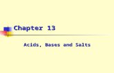 Chapter 13 Acids, Bases and Salts Malone and Dolter- Basic Concepts of Chemistry 9e2 Setting the Stage – Varying Properties of Acids Acids are often.