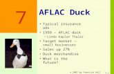 © 2007 by Prentice Hall 7-1 AFLAC Duck Typical insurance ads 1999 – AFLAC duck Linda Kaplan Thaler Target market – small businesses Sales up 27% Duck merchandise.