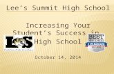 Lee’s Summit High School Increasing Your Student’s Success in High School October 14, 2014.