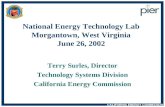 CALIFORNIA ENERGY COMMISSION National Energy Technology Lab Morgantown, West Virginia June 26, 2002 Terry Surles, Director Technology Systems Division.