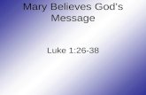 Mary Believes God’s Message Luke 1:26-38. Nazareth to Bethlehem.