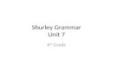 Shurley Grammar Unit 7 6 th Grade. Dictionary Usage Sometimes studying involves looking words up in a dictionary. You many need to see if you have spelled.