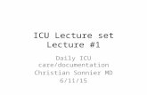 ICU Lecture set Lecture #1 Daily ICU care/documentation Christian Sonnier MD 6/11/15.