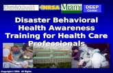 Disaster Behavioral Health Awareness Training for Health Care Professionals Copyright © 2004: All Rights Reserved DEEPCenter.