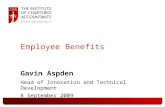 Employee Benefits Gavin Aspden Head of Innovation and Technical Development 8 September 2009.