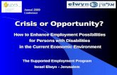Crisis or Opportunity? How to Enhance Employment Possibilities for Persons with Disabilities in the Current Economic Environment The Supported Employment.