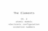 The Elements CH. 2 atomic models electronic configuration oxidation numbers.