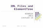 10/16/2013BCHB524 - 2013 - Edwards XML Files and ElementTree BCHB524 2013 Lecture 13.