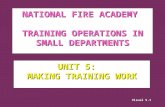 Visual 5.1 NATIONAL FIRE ACADEMY TRAINING OPERATIONS IN SMALL DEPARTMENTS UNIT 5: MAKING TRAINING WORK.
