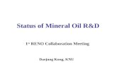 Status of Mineral Oil R&D 1 st RENO Collaboration Meeting Daejung Kong, KNU.