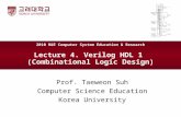Lecture 4. Verilog HDL 1 (Combinational Logic Design) Prof. Taeweon Suh Computer Science Education Korea University 2010 R&E Computer System Education.