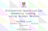 Estimation-Quantization Geometry Coding using Normal Meshes Sridhar Lavu Hyeokho Choi Richard Baraniuk Rice University.