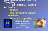 New Detectors for PET Imaging of Small, Awake Animals RatCAP Non-invasive wrist monitor Beta microprobe Craig Woody Instrumentation Seminar March 12, 2003.