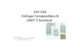 CM 220 College Composition II UNIT 5 Seminar Professor _______________ General Education, Composition Kaplan University 1.