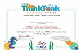 Junior FIRST  LEGO  League Congratulates _________________________ Team Name Effort and Learning Award for a strong effort and a willingness to learn.