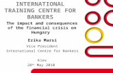Vice President International Centre for Bankers Kiev 28 th May 2010 The impact and consequences of the financial crisis on Hungary Erika Marsi INTERNATIONAL.
