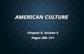AMERICAN CULTURE Chapter 9, Section 3 Pages 308- 311.