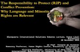 The Responsibility to Protect (R2P) and Conflict Prevention: Why Language and Minority Rights are Relevant Blanquerna International Relations Debates Lecture,