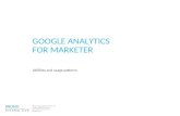 1 /126 GOOGLE ANALYTICS FOR MARKETER Abilities and usage patterns.