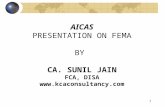 1 AICAS PRESENTATION ON FEMA BY CA. SUNIL JAIN FCA, DISA .