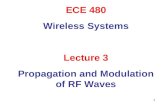 1 ECE 480 Wireless Systems Lecture 3 Propagation and Modulation of RF Waves.