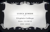 LYDIA JIMOH Virginia College Date: 11/18/14 EDU 1010.