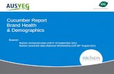 Cucumber Report Brand Health & Demographics Source: Nielsen Homescan data until 3 rd of September 2011 Nielsen Scantrack data (National Woolworths) until.