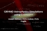 GRMHD Astrophysics Simulations using Cosmos++ Joseph Niehaus, Chris Lindner, Chris Fragile.