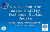 STORET and the Water Quality Exchange Status Update Dwane Young OWOW/AWPD/MB April 26, 2007.