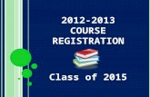 2012-2013 COURSE REGISTRATION Class of 2015. REGISTRATION PROCESS Feb 23: Freshmen Registration Assembly March 5 – March 14: Counselors will visit Lifeskills/PE/Dance.