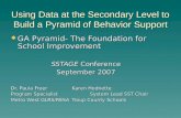 Using Data at the Secondary Level to Build a Pyramid of Behavior Support  GA Pyramid- The Foundation for School Improvement SSTAGE Conference September.