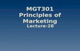 MGT301 Principles of Marketing Lecture-28. Summary of Lecture-27.