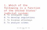 HLM, QSRM, RFSM, HTDM, TTDM, HTPS 1 1. Which of the following is a function of the United States’ judicial system: A.To interpret laws B.To develop regulations.