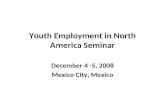 Youth Employment in North America Seminar December 4 -5, 2008 Mexico City, Mexico.