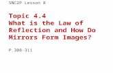 SNC2P Lesson 8 Topic 4.4 What is the Law of Reflection and How Do Mirrors Form Images? P.308-311.
