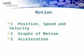 Motion  1 Position, Speed and Velocity  2 Graphs of Motion  3 Acceleration.