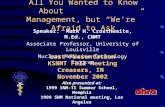All You Wanted to Know About Management, but “We're” Afraid to Ask Speaker: Mark H. Crosthwaite, M.Ed., CNMT Associate Professor, University of Louisville.