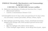 1 PHM142 Metabolic Biochemistry and Immunology WHITE CELLS CHEMICAL WARFARE lecture outline 1)Molecular mechanisms of leukocyte function (live 2 days)
