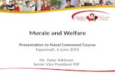 Morale and Welfare Presentation to Naval Command Course Esquimalt, 6 June 2015 Mr. Peter Atkinson Senior Vice President PSP.