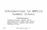 NMPLISNMPLIS Summer School, Tblisi, July 5-15, 2010 Introduction to NMPLIS Summer School Professors: Casarosa Vittore, Keefer Alice, Kravchenko Vita, Olden.
