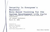 Security Is Everyone’s Business: Role-Based Training for the System Development Life Cycle Federal Information System Security Educators Association 18.