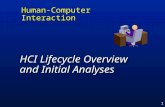1 HCI Lifecycle Overview and Initial Analyses Human-Computer Interaction.